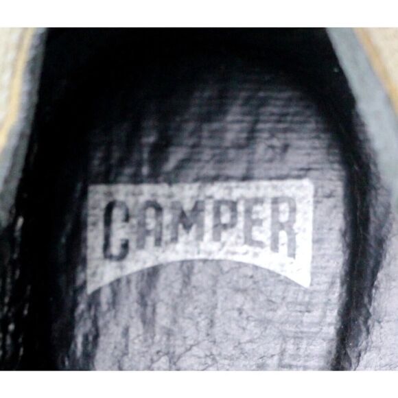 Camper BEIGE REAL LEATHER SUEDE STITCHED LOW HEEL ROUND TOE LOAFER SHOES Sz 38 - Picture 6 of 11